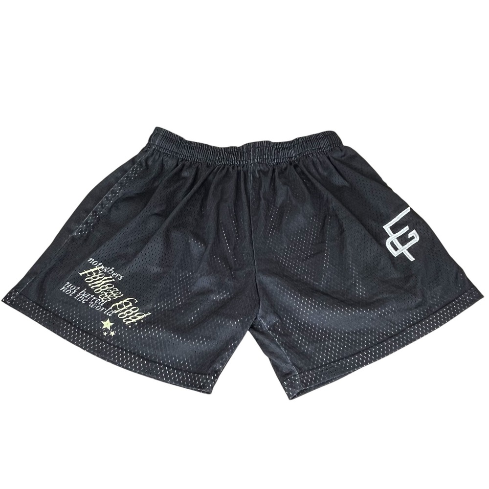 Follow God Chicago‎ Men's Black Mesh Basketball Shorts Small FG Logo Graphic